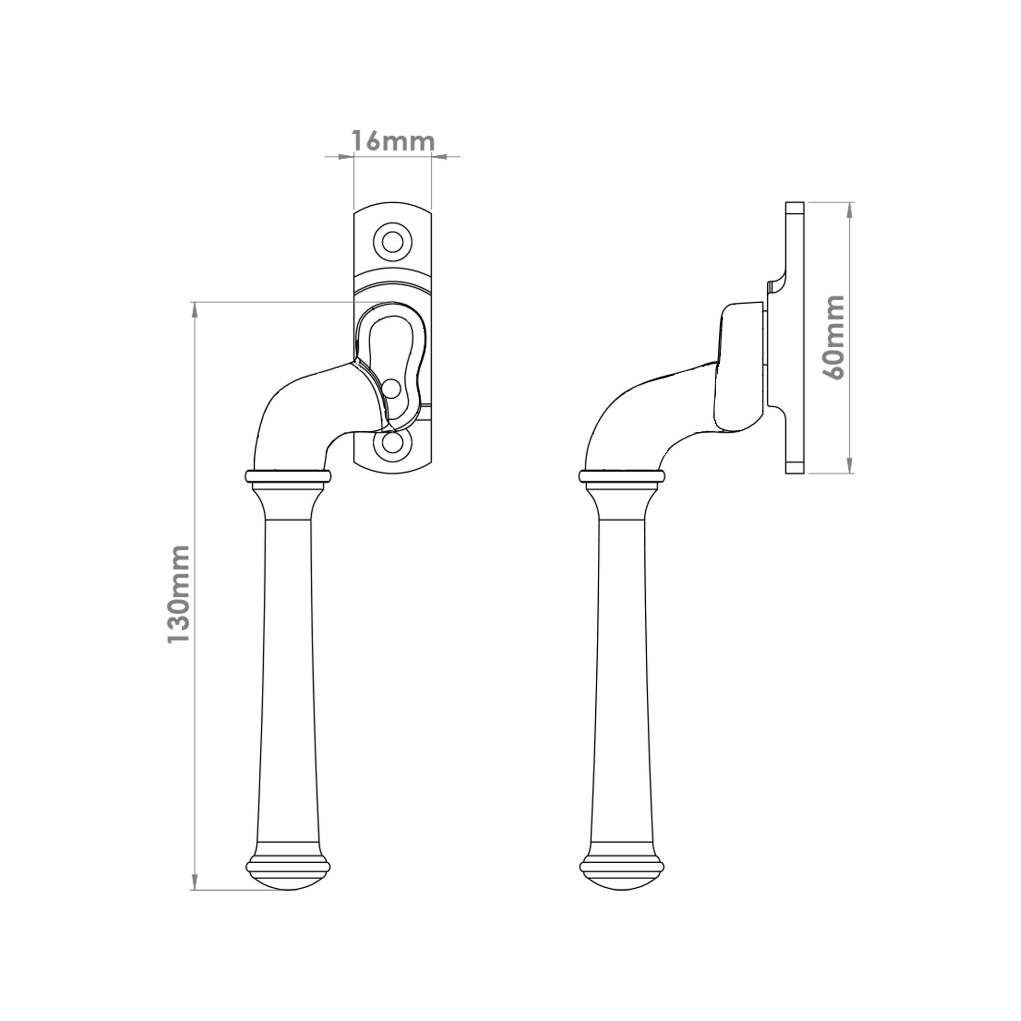 Kingsmere Espagnolette Window Handle - Locking
